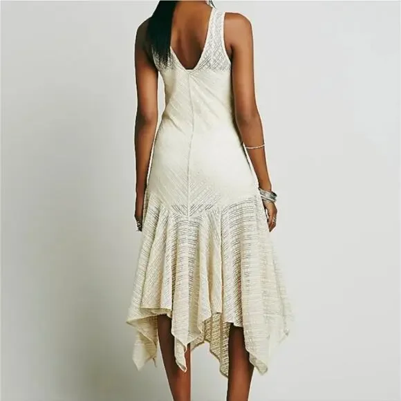 Free People See Through Medium Asymmetrical Slip Dress - Picture 1 of 8